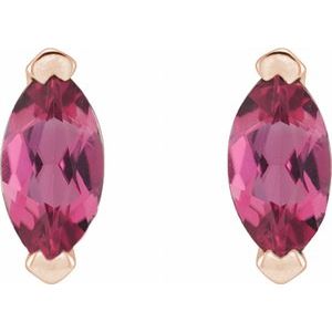 14K Rose Gold Natural Pink Tourmaline Earrings – image 2
