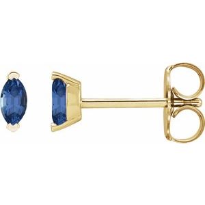 14K Yellow Gold Natural Tanzanite Earrings
