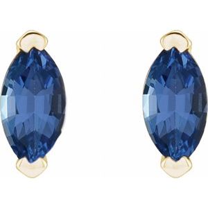 14K Yellow Gold Natural Tanzanite Earrings