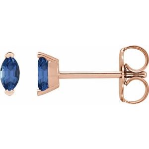 14K Rose Gold Natural Swiss Blue Topaz Earrings