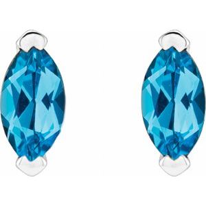 Sterling Silver Natural Swiss Blue Topaz Earrings – image 2