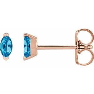 14K Rose Gold Natural Tanzanite Earrings