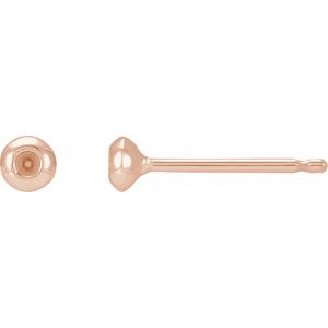 14K Rose Gold 1.5 mm Round Domed Bezel-Set Earring Mounting