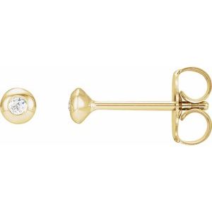 14K Yellow Gold .03 CTW Natural Diamond Domed Bezel-Set Earrings