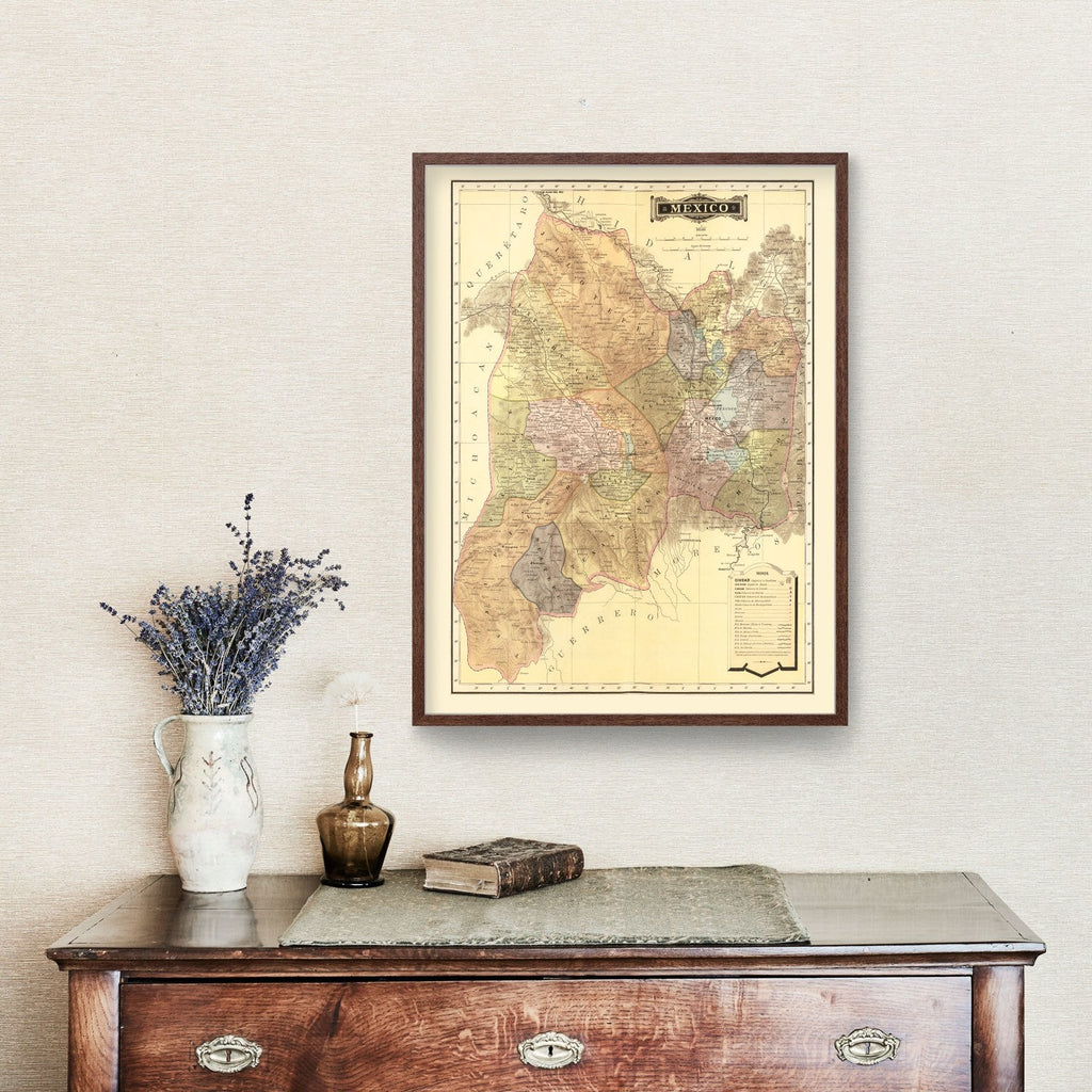 Vintage Map of Mexico 1886