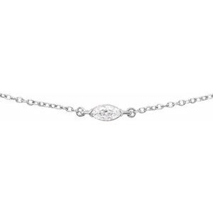 14K White Gold 1/4 CT Lab-Grown Diamond 16-18" Necklace