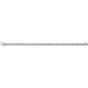 14K White Gold 1/2 CTW Natural Diamond Line 7" Bracelet – image 2