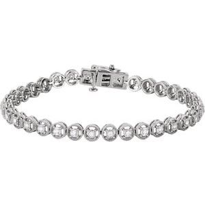 14K White Gold 1/2 CTW Natural Diamond Line 7.25" Bracelet