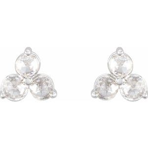 14K White Gold 1/4 CTW Natural Diamond Three-Stone Earrings – image 2