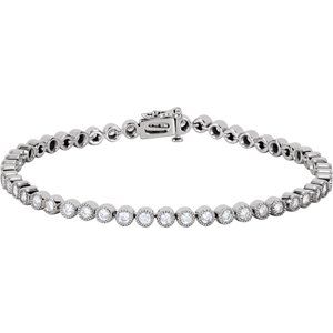14K Yellow Gold 2 CTW Natural Diamond Line 7 1/4" Bracelet – image 3