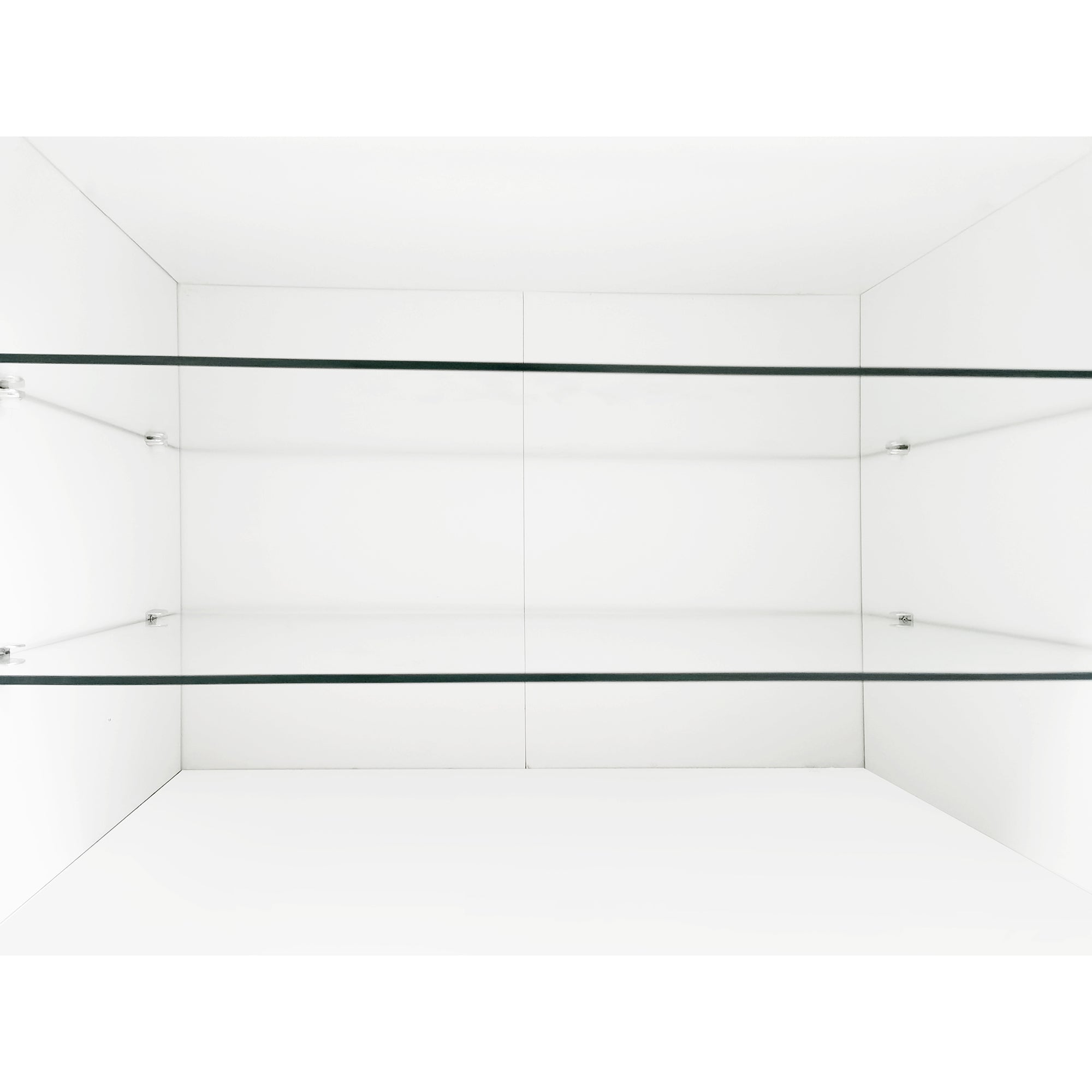ON-TREND Unique Design TV Stand with 2 Glass Shelves, Ample Storage Space Media Console for TVs Up to 105', Versatile TV Cabinet with LED Color Changing Lights for Living Room, White