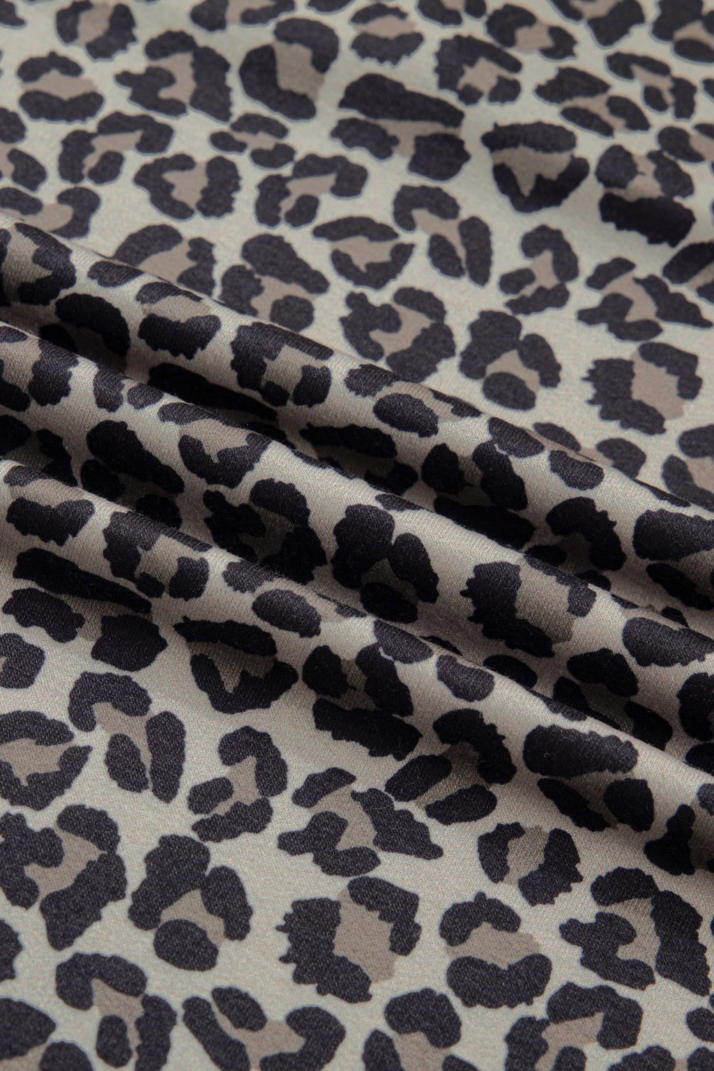 Leopard Half Zip Stripe Trim Short Sleeve Top