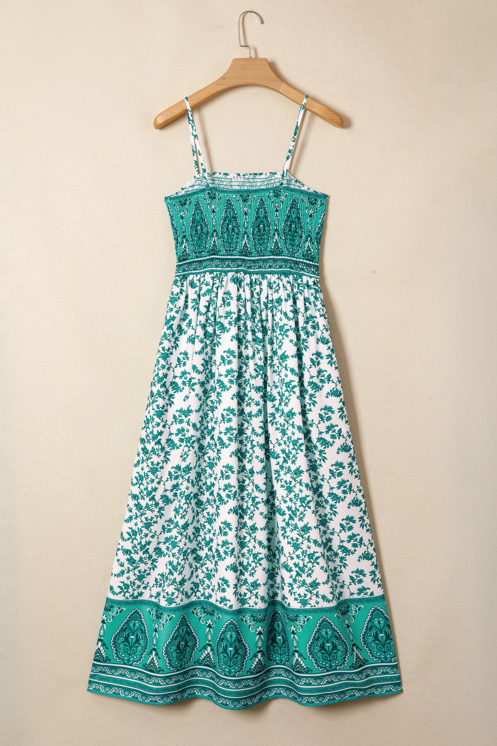 Floral Boho Shirred Cami Maxi Dress