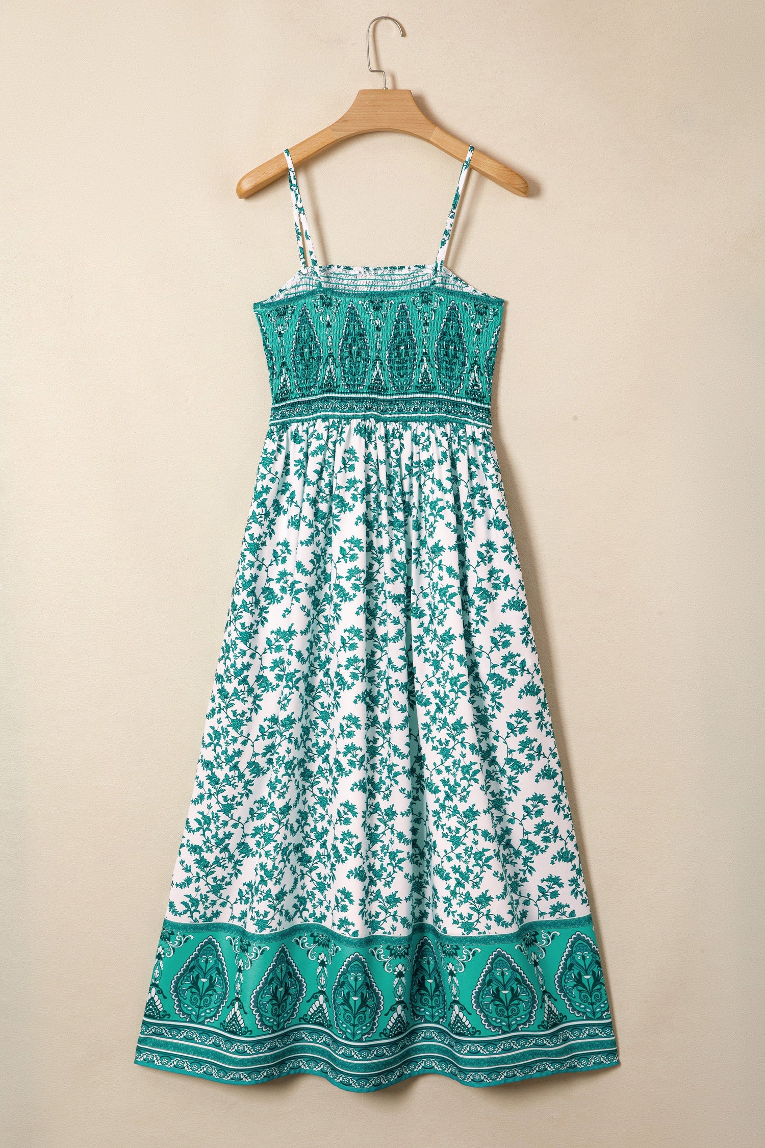 Floral Boho Shirred Cami Maxi Dress