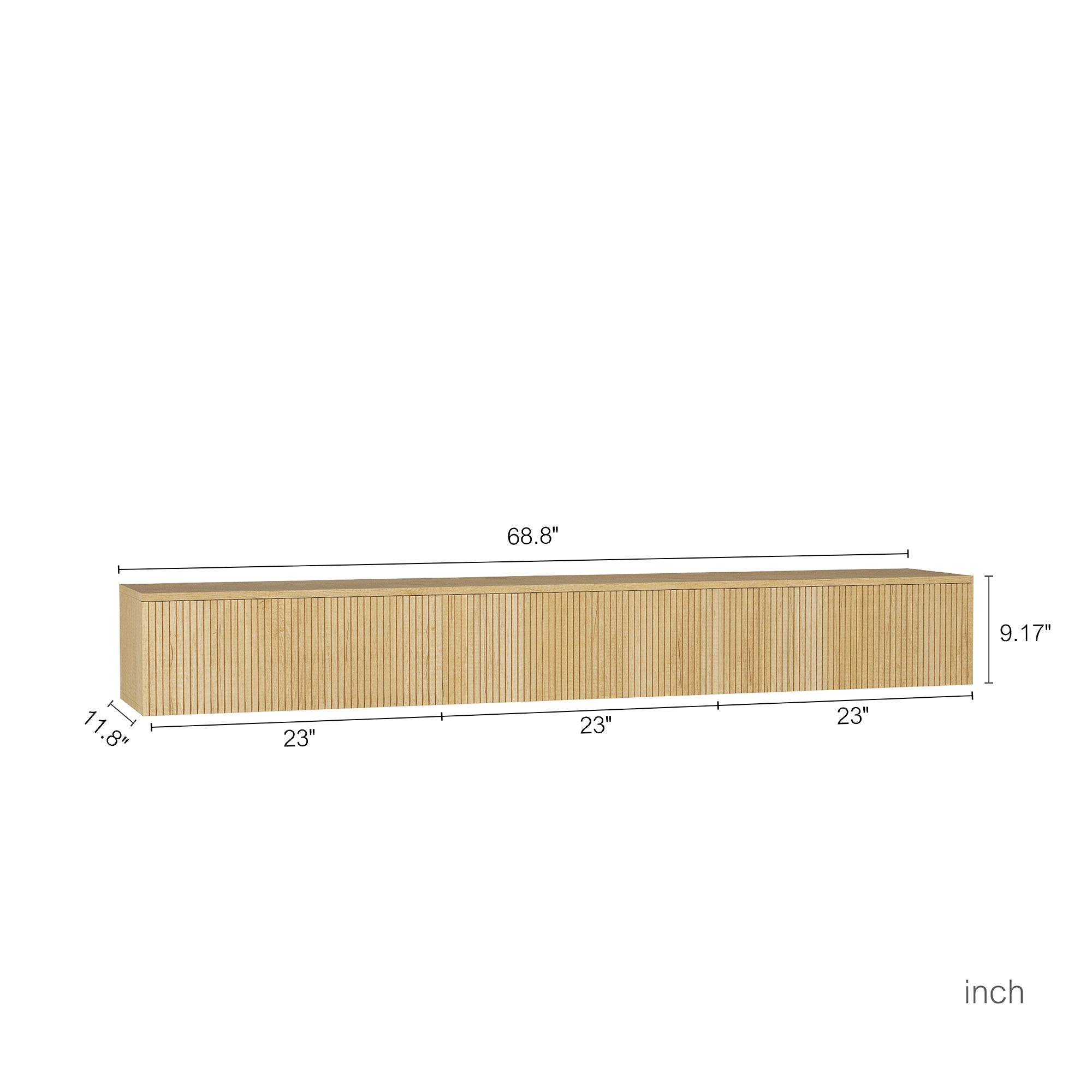 Floating TV Stand Wall Mounted with 16 Color LEDs,69' Modern TV Stand, Floating TV Cabinet Entertainment Center for 55 60 65 Inch TV