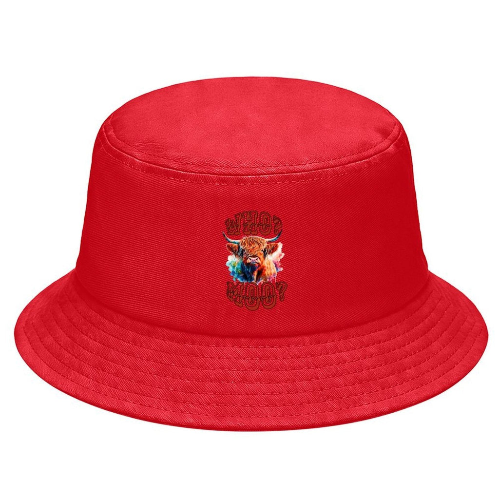Who? Moo? Highland Cow Design Kid's Bucket Hat | Ships from USA