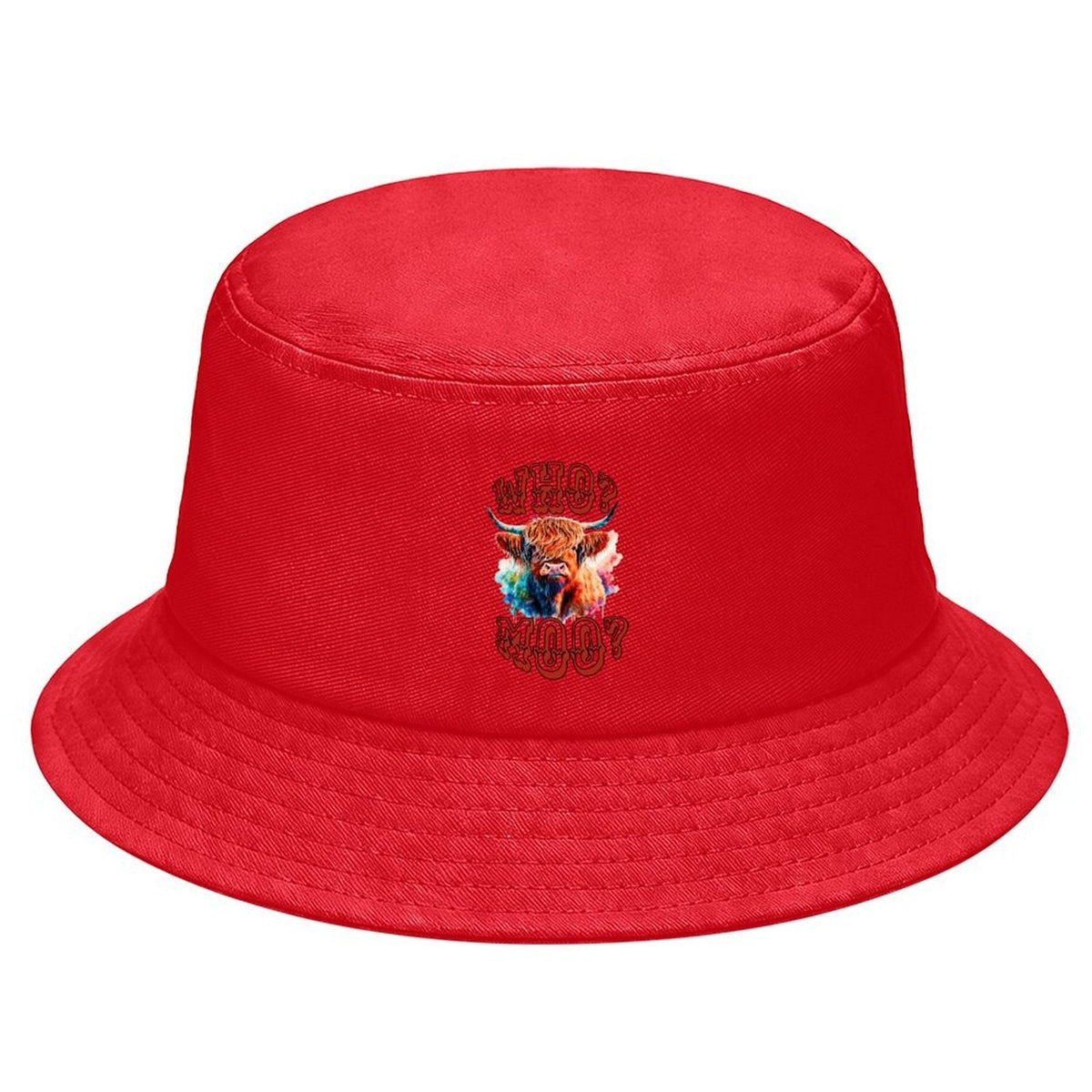 Who? Moo? Highland Cow Design Kid's Bucket Hat | Ships from USA