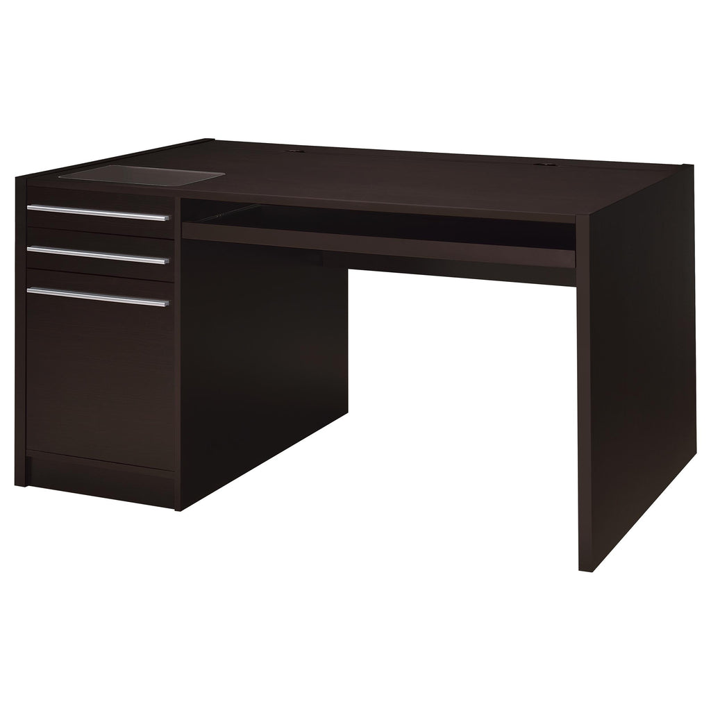 Halston Cappuccino 3-Drawer Office Computer Desk
