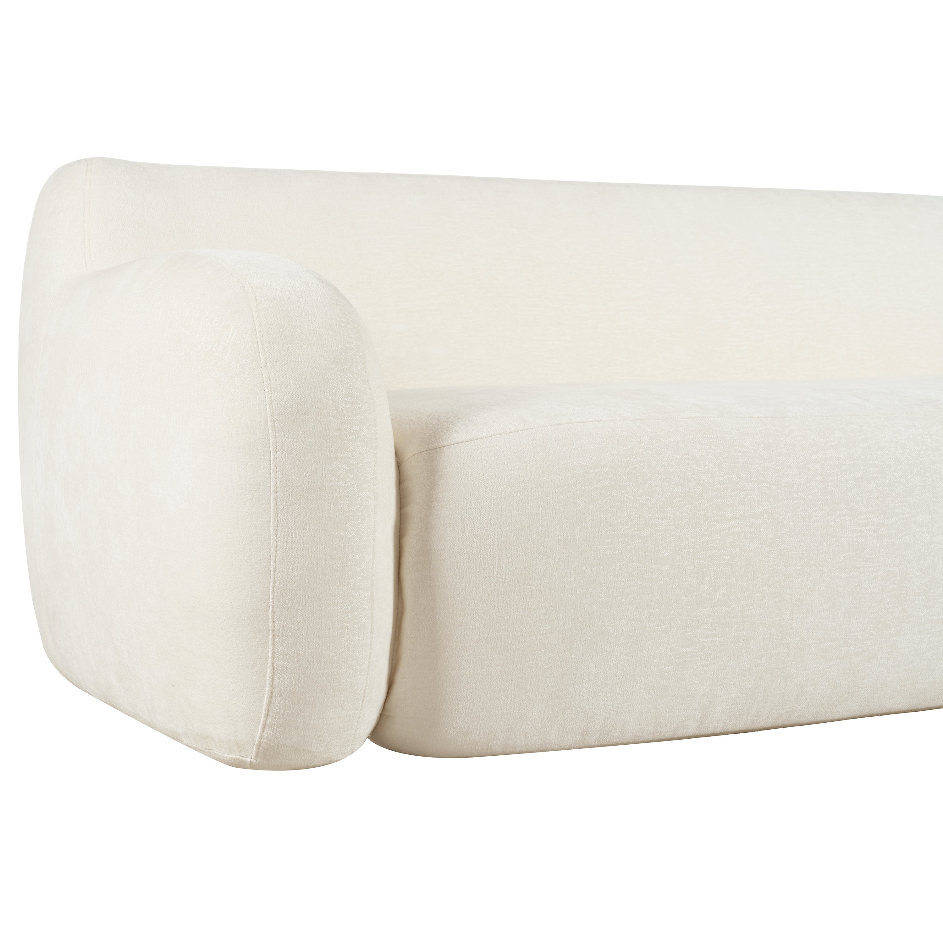 U_Style 81.5' Minimalist Compression Sofa, Curved Design, 3-Seater Casual Sofa for Living Rooms, Bedrooms, and Apartments