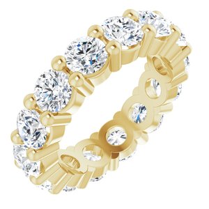10K Yellow Gold 3 3/4 CTW Natural Diamond Eternity Band Size 4.75