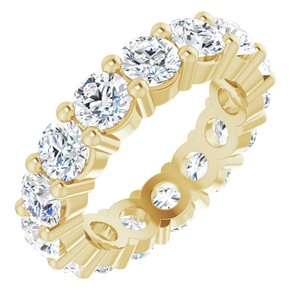 10K Yellow Gold 4 CTW Natural Diamond Eternity Band Size 5