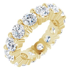 10K Yellow Gold 3 3/4 CTW Natural Diamond Eternity Band Size 4.25
