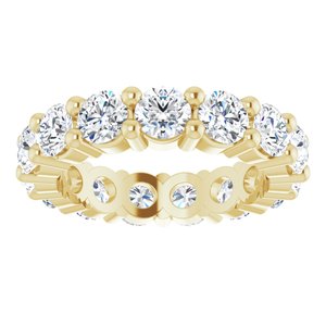 10K Yellow Gold 4 CTW Natural Diamond Eternity Band Size 6.5