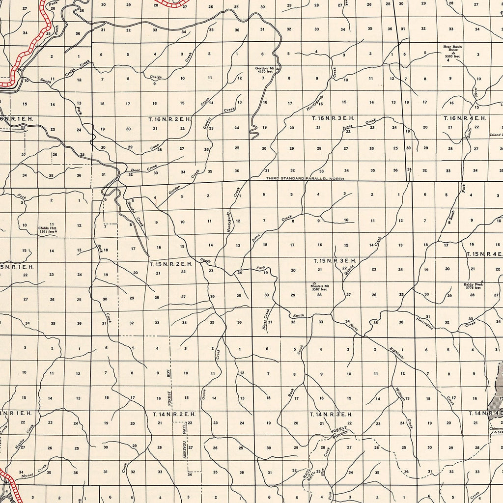 Vintage Map of Del Norte County, California 1935
