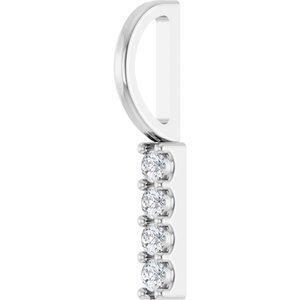 14K White .07 CTW Natural Diamond Bar Charm/Pendant