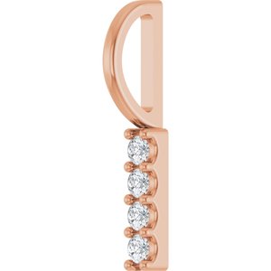 14K Rose Gold .07 CTW Natural Diamond Bar Charm/Pendant