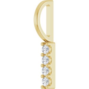 14K Yellow Gold .07 CTW Natural Diamond Bar Charm/Pendant