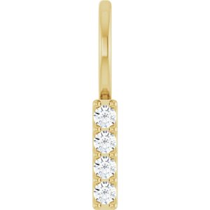 14K Yellow Gold .07 CTW Natural Diamond Bar Charm/Pendant