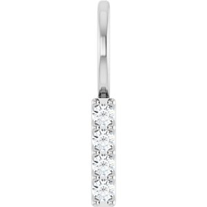 Platinum .07 CTW Natural Diamond Bar Charm/Pendant