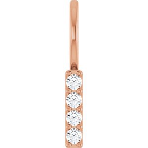14K Rose Gold .07 CTW Natural Diamond Bar Charm/Pendant