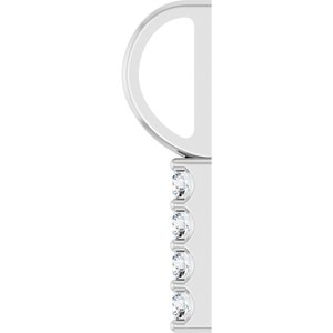 14K White Gold .07 CTW Natural Diamond Bar Charm/Pendant