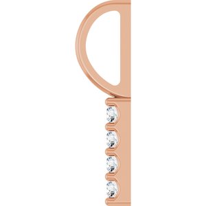 14K Rose Gold .07 CTW Natural Diamond Bar Charm/Pendant