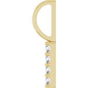 14K Yellow Gold .07 CTW Natural Diamond Bar Charm/Pendant