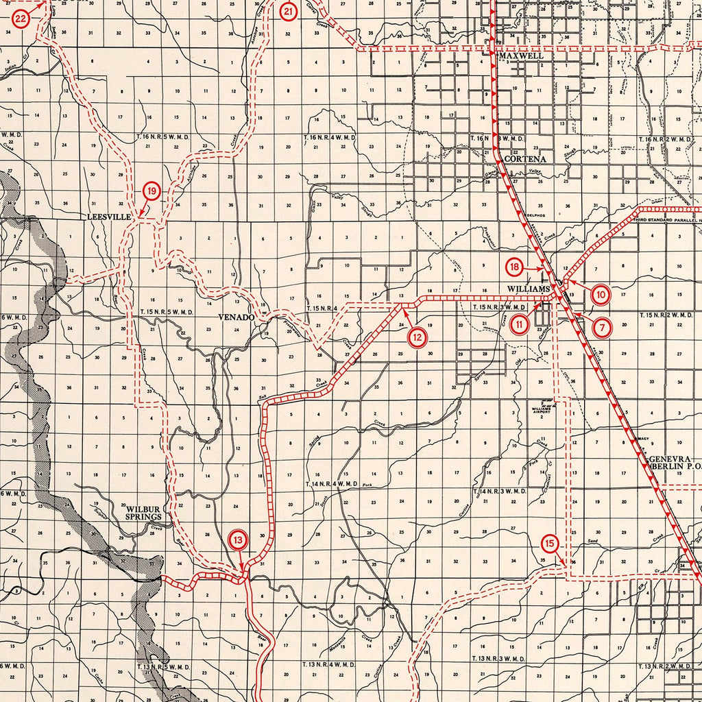 Vintage Map of Colusa County, California 1935