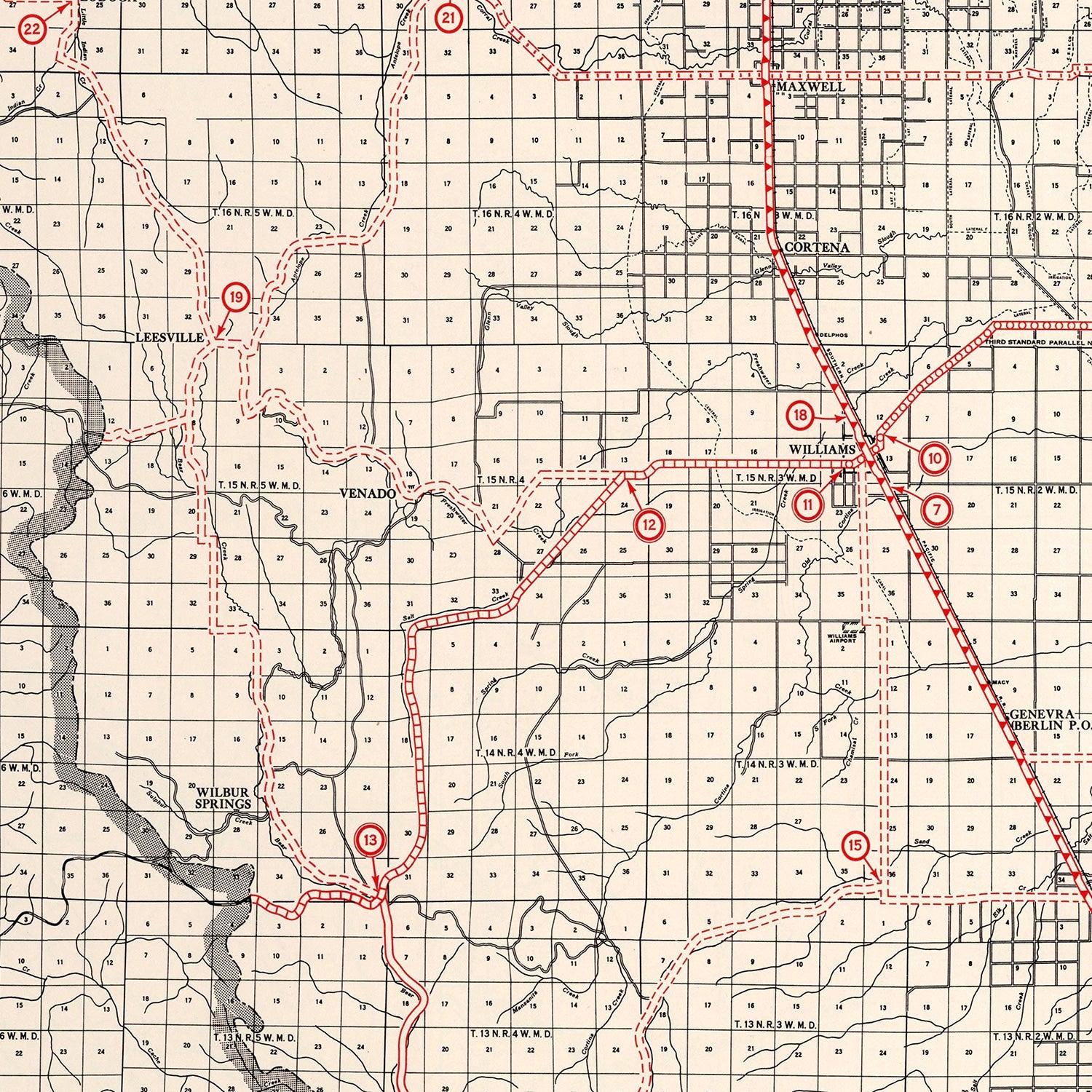 Vintage Map of Colusa County, California 1935