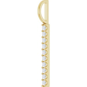 14K Yellow Gold 1/6 CTW Lab-Grown Diamond Bar Charm/Pendant