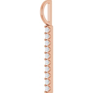 14K Rose Gold 1/6 CTW Natural Diamond Bar Charm/Pendant