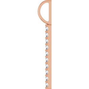 14K Rose 1/6 CTW Natural Diamond Bar Charm/Pendant