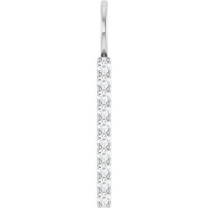 Sterling Silver 1/6 CTW Natural Diamond Bar Charm/Pendant