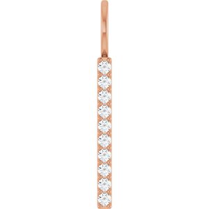 14K Rose Gold 1/6 CTW Natural Diamond Bar Charm/Pendant