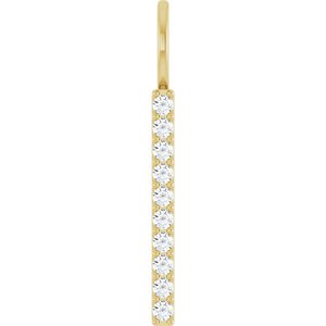 14K Yellow Gold 1/6 CTW Natural Diamond Bar Charm/Pendant