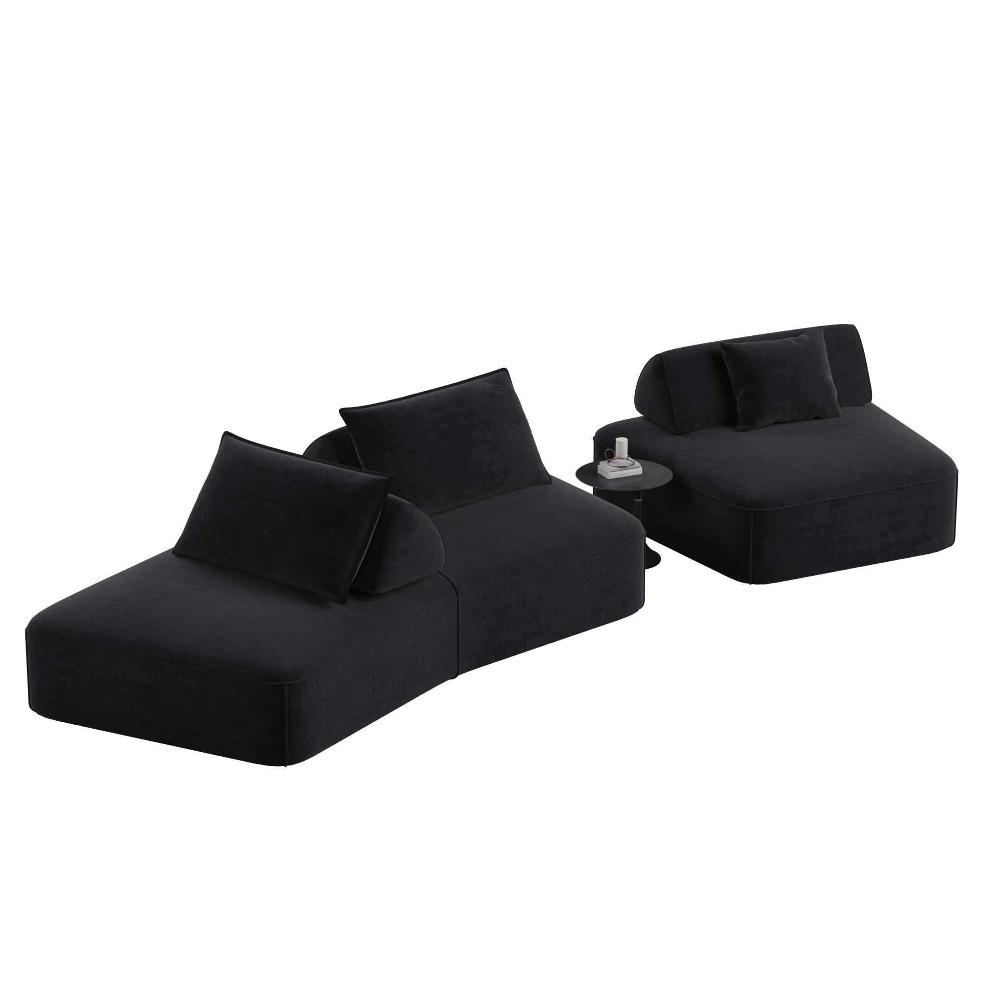 139' Modern Light Luxury Oversized Modular Sectional Sofa Set,DIY Upholstered Fluffy Chenille Sofa with Removable Backrests and Soft Pillows,Deep Seat Couch & Sofa Bed for Living Room,Office,Dark Grey