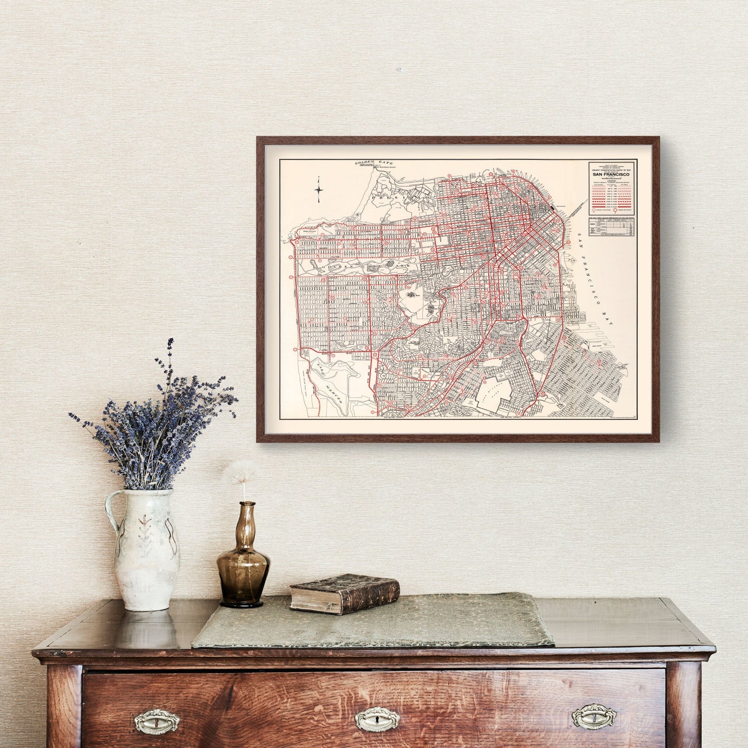 Vintage Map of San Francisco County, California 1935