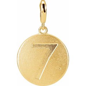 14K Yellow Gold Accented Numeral 7 Charm/Pendant Mounting