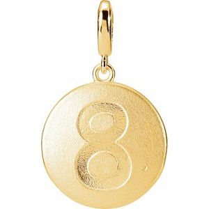 14K Yellow Gold Accented Numeral 8 Charm/Pendant Mounting