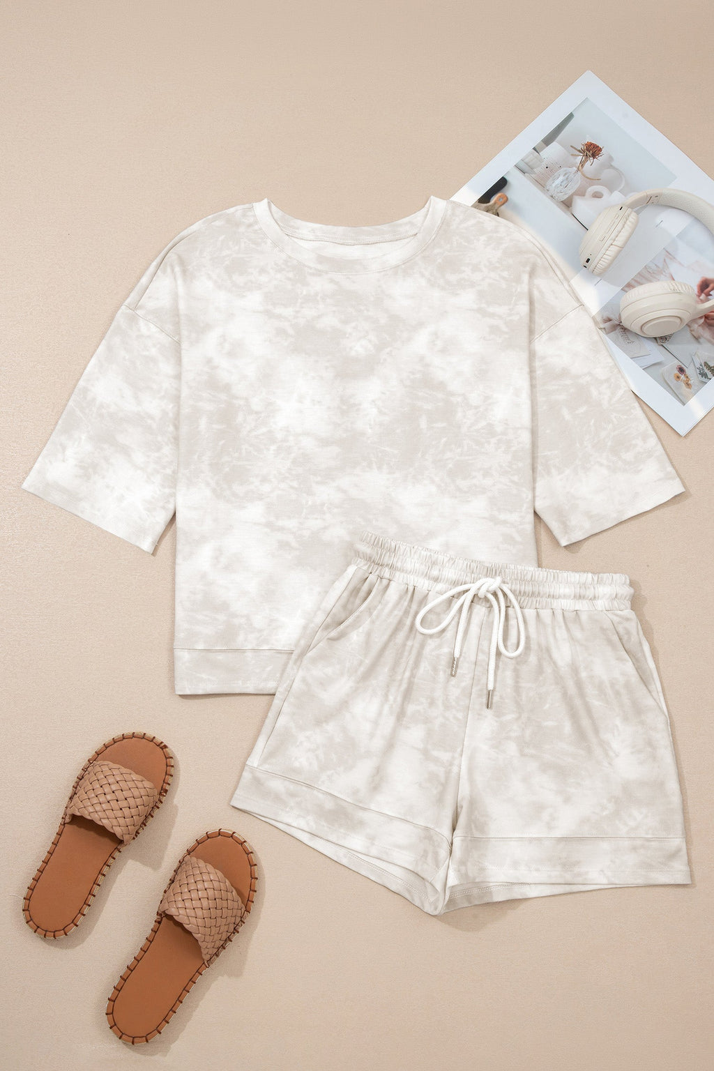 Tie Dye 3/4 Sleeve Top and Shorts Set
